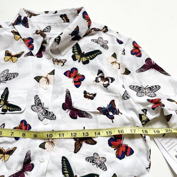 Equipment Slim Signature Silk Shirt Butterfly Print Size Small NEW NWT - Picture 9 of 11